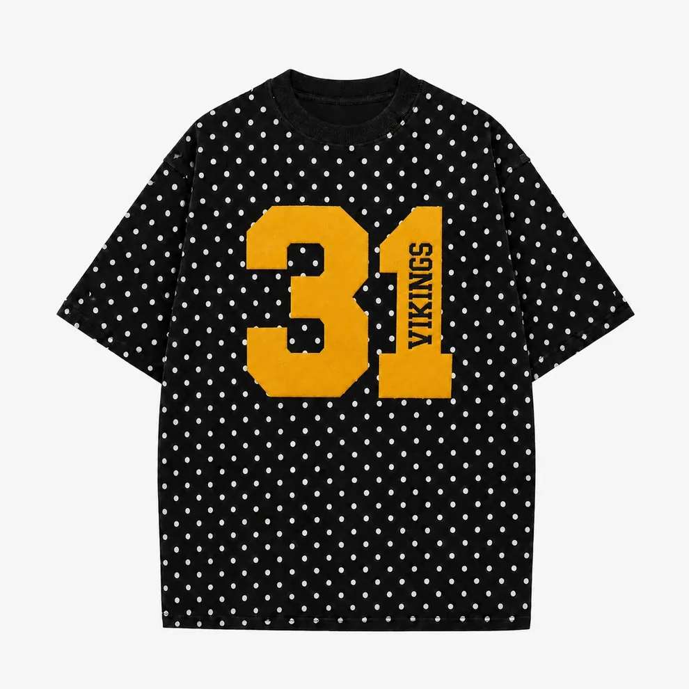 Personalized Player Number Player Name 3D Puff Print Game Day Polka Dot T-shirt, Game Day Wear