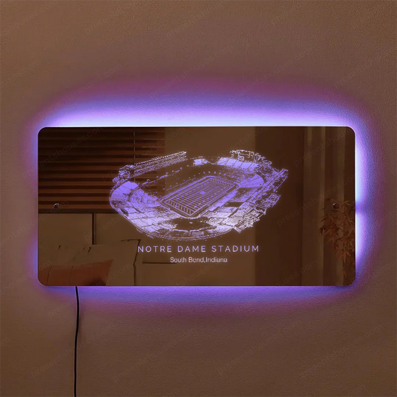 Notre Dame Family Oklahoma Memorial Stadium Mirror Light-Gifts For Sports Lovers