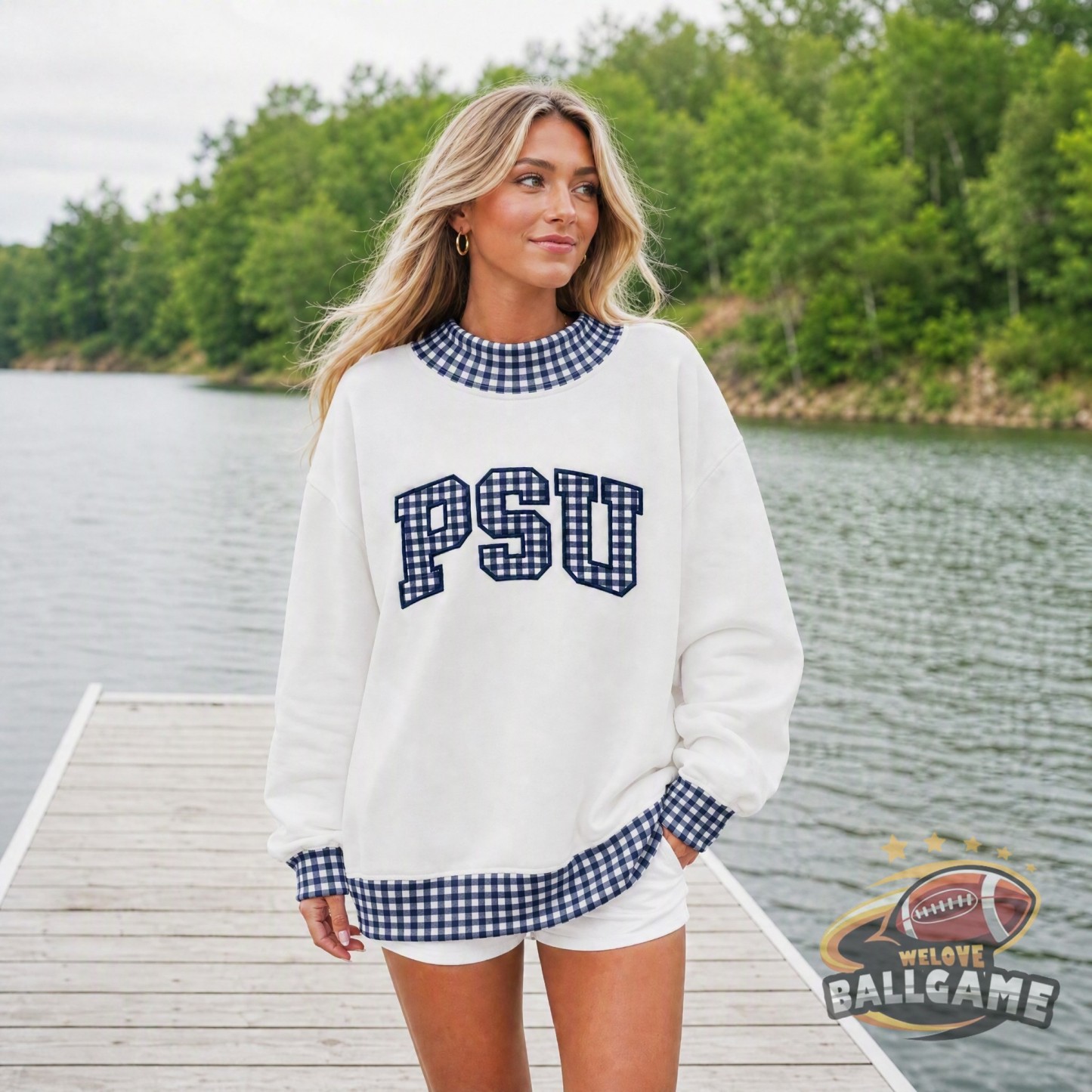 Custom Pennsylvania State Patchwork Fabric College Team Embroidered Mockneck