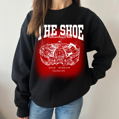 Retro Ohio State University Stadium Printing Unisex Crewneck Sweatshirt
