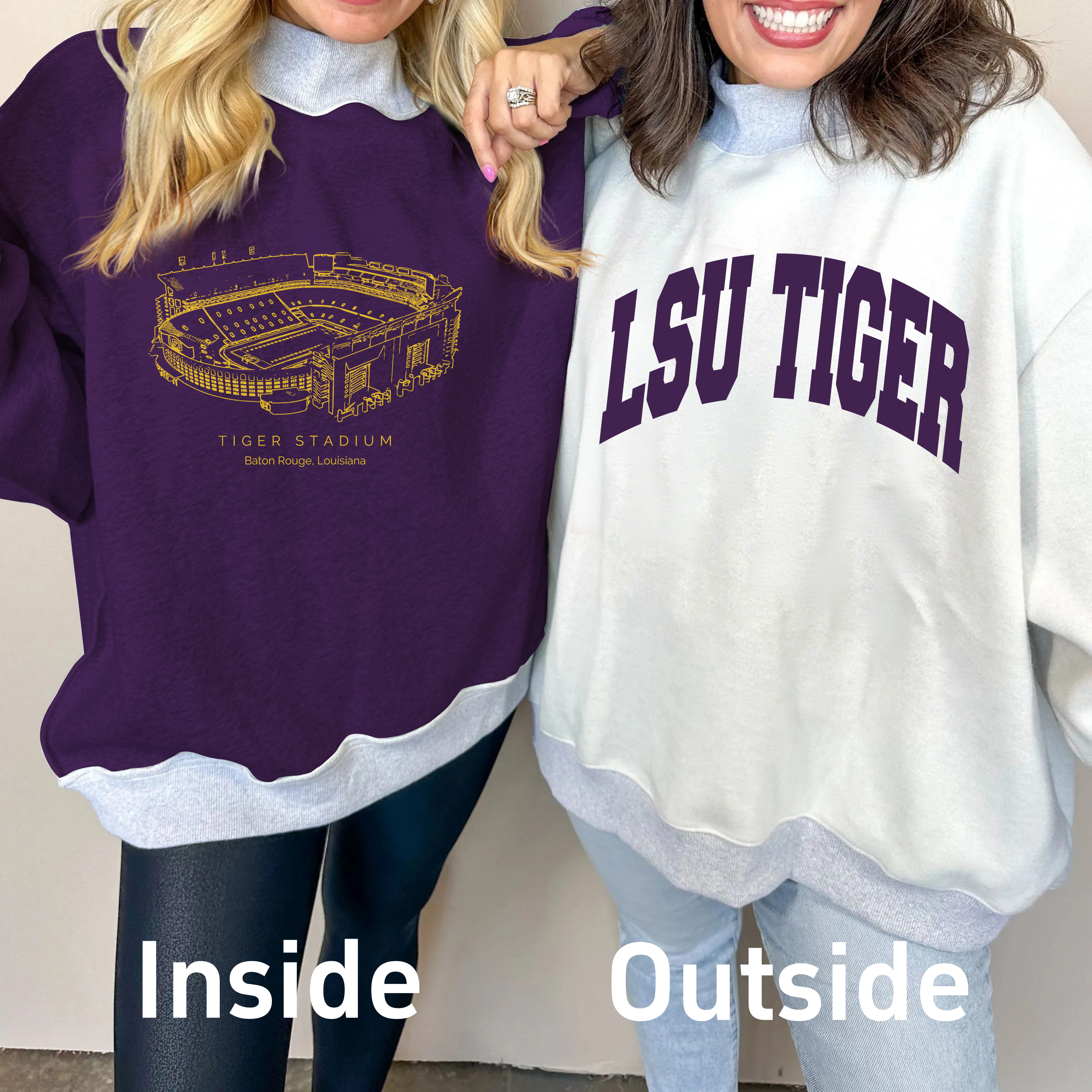 Tiger Stadium Game Day Mock Neck Reversible Sweatshirt