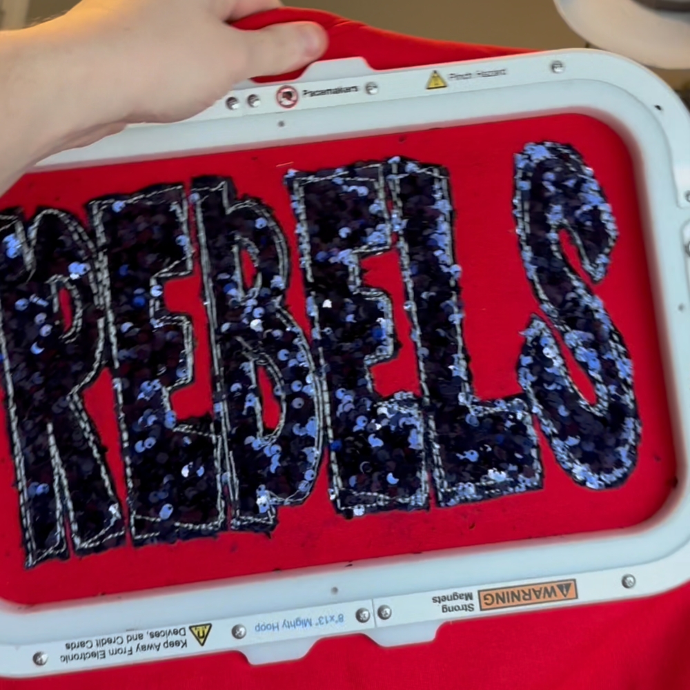 Custom College Football Sequins Embroidered Sweatshirt