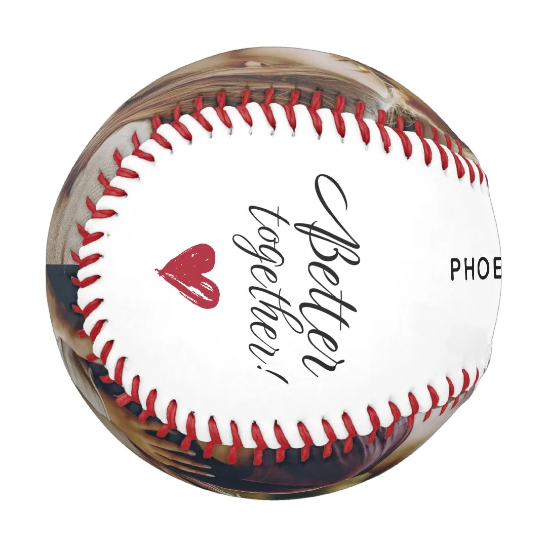 Photo Script Better Together Couples Custom Baseball