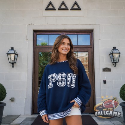 Custom Pennsylvania State Patchwork Fabric College Team Embroidered Mockneck