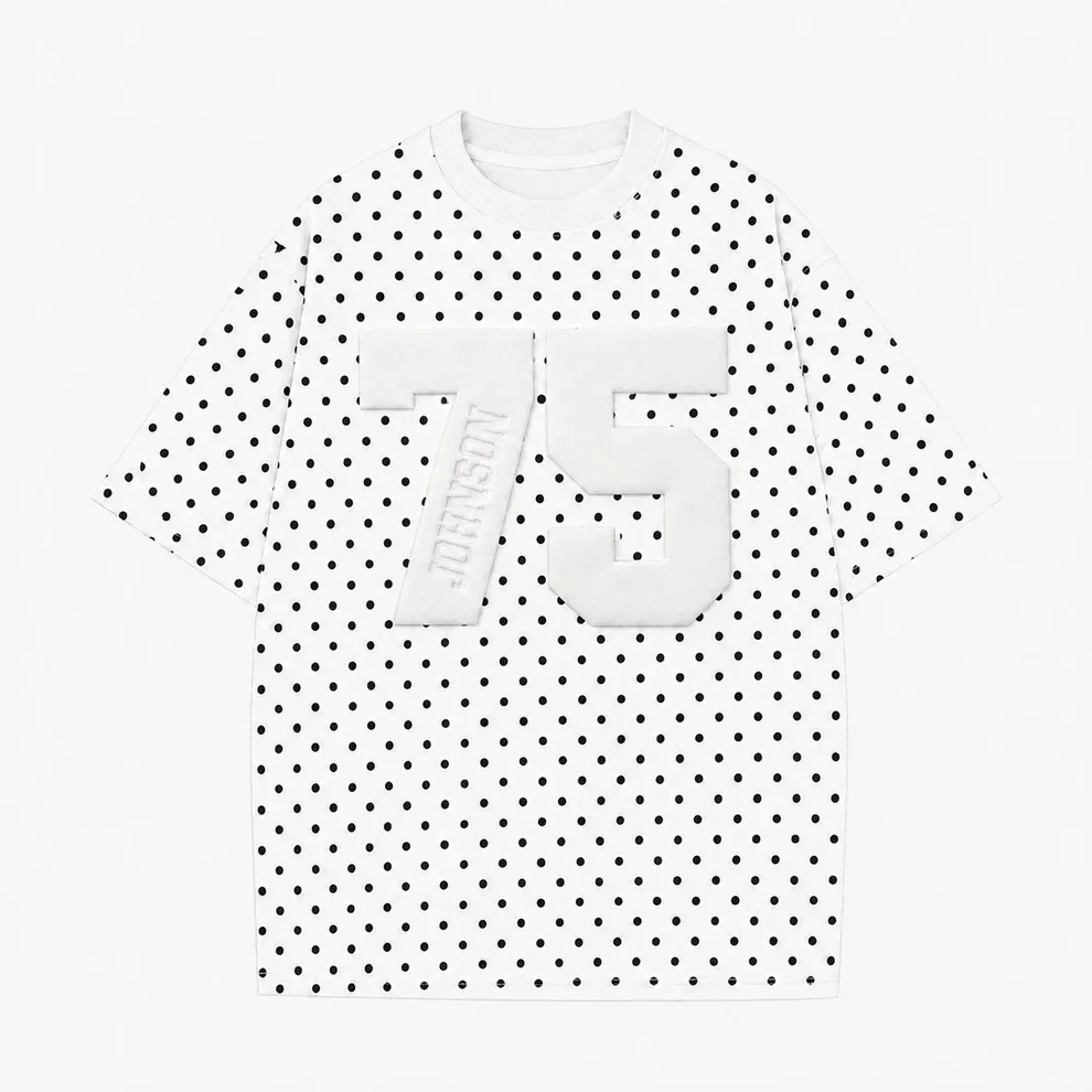 Personalized Player Number Player Name 3D Puff Print Game Day Polka Dot T-shirt, Game Day Wear