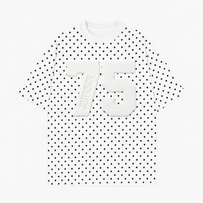 Personalized Player Number Player Name 3D Puff Print Game Day Polka Dot T-shirt, Game Day Wear