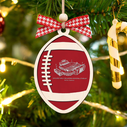 Personalized Gaylord Family Oklahoma Memorial Stadium - Oklahoma Sooners football Christmas Ornament, Christmas Gift for Football Team, Personalized Football Player Gift