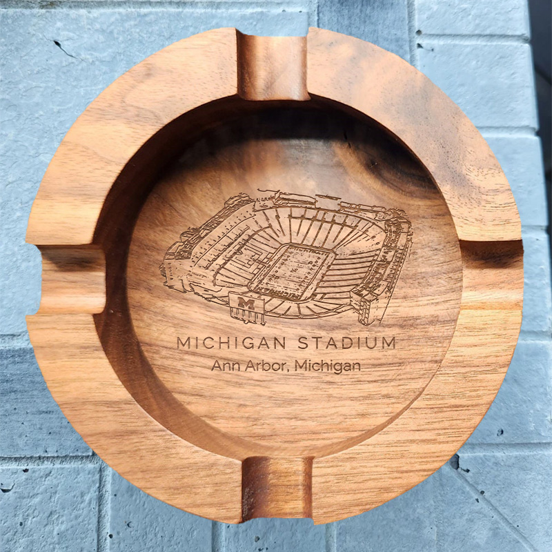 Michigan Stadium Walnut Cigar Ash Tray