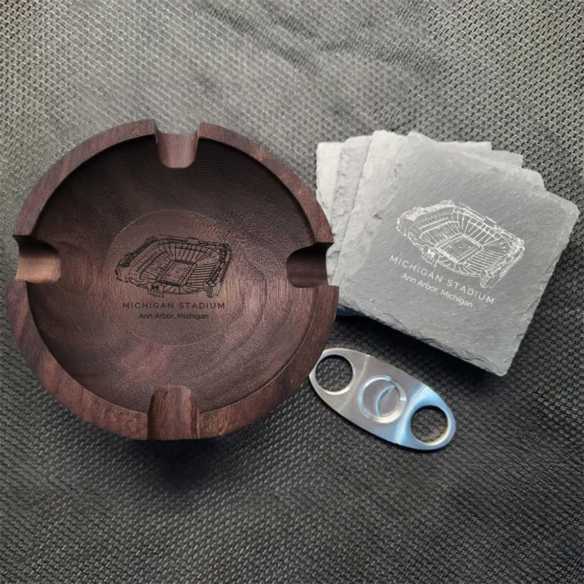 Michigan Stadium Walnut Cigar Ash Tray