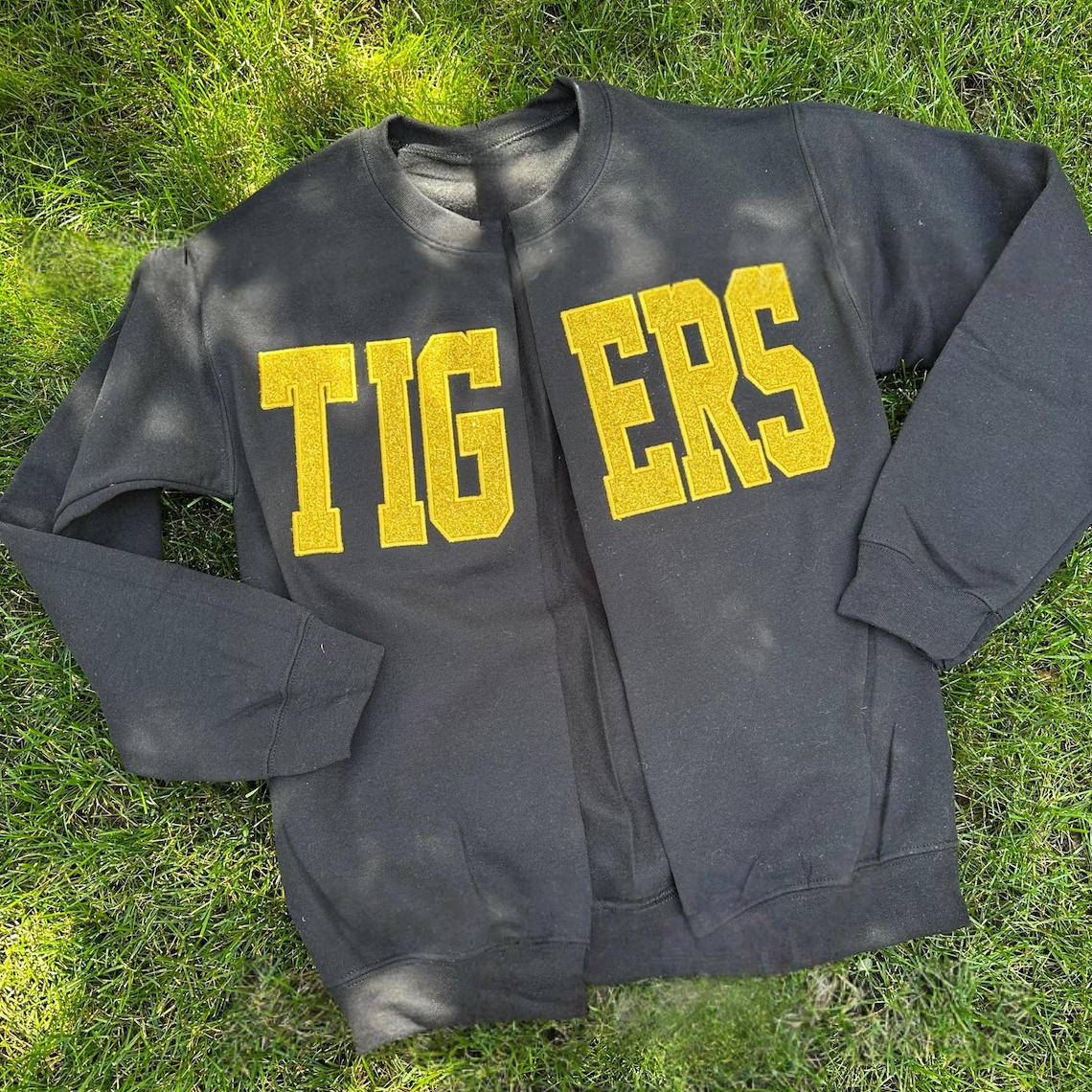 Custom Game Day Spirit Double-Embroidered Team Sweatshirts, Glitter Spirit Apparel