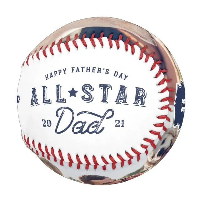 All Star Dad | Happy Father's Day Photo & Monogram Baseball