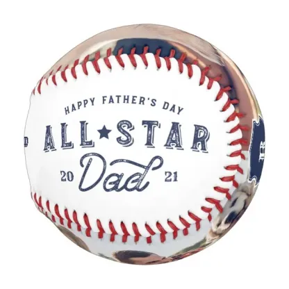 All Star Dad | Happy Father's Day Photo & Monogram Baseball