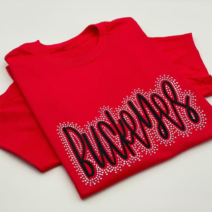 Custom Embroidered Bling Crewneck, School Spirit Sweatshirt Team Name Sweatshirt