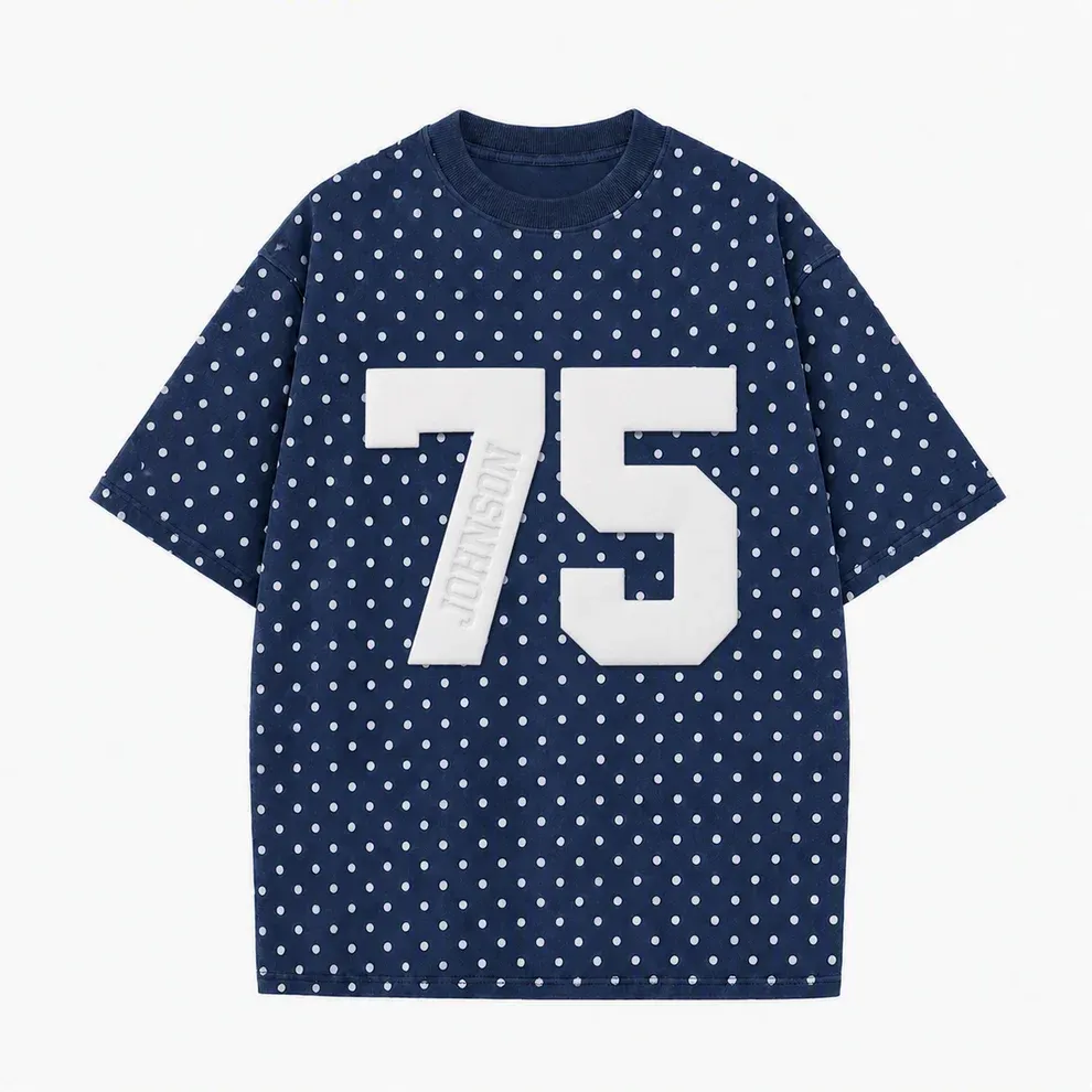 Personalized Player Number Player Name 3D Puff Print Game Day Polka Dot T-shirt, Game Day Wear