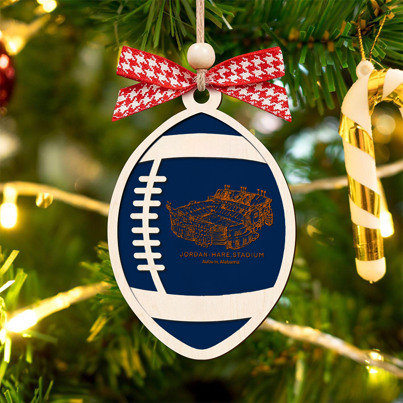 Personalized Jordan-Hare Stadium - Auburn Tigers football Christmas Ornament, Christmas Gift for Football Team, Personalized Football Player Gift