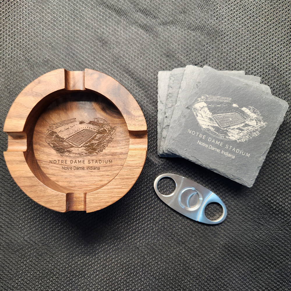  Notre Dame Stadium Walnut Cigar Ash Tray