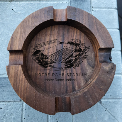 Notre Dame Stadium Walnut Cigar Ash Tray