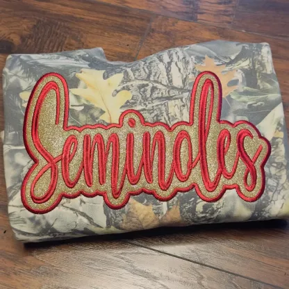 Custom Camo Glitter Team Embroidered Sweatshirt & Tee ＆ Hoodie