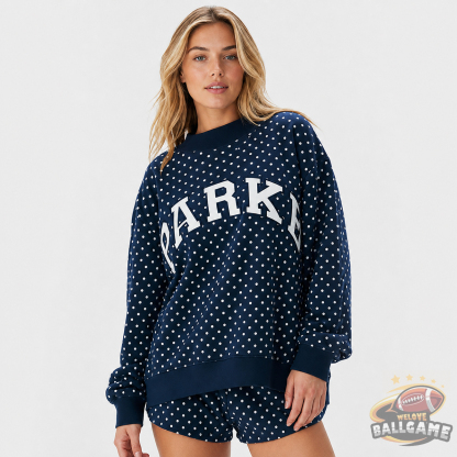 Custom College Team Polka Dot Embroidered Mockneck, Game Day Wear