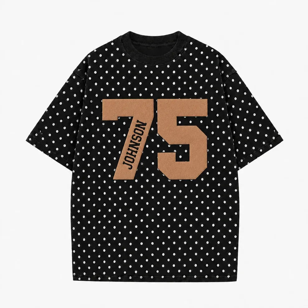 Personalized Player Number Player Name 3D Puff Print Game Day Polka Dot T-shirt, Game Day Wear