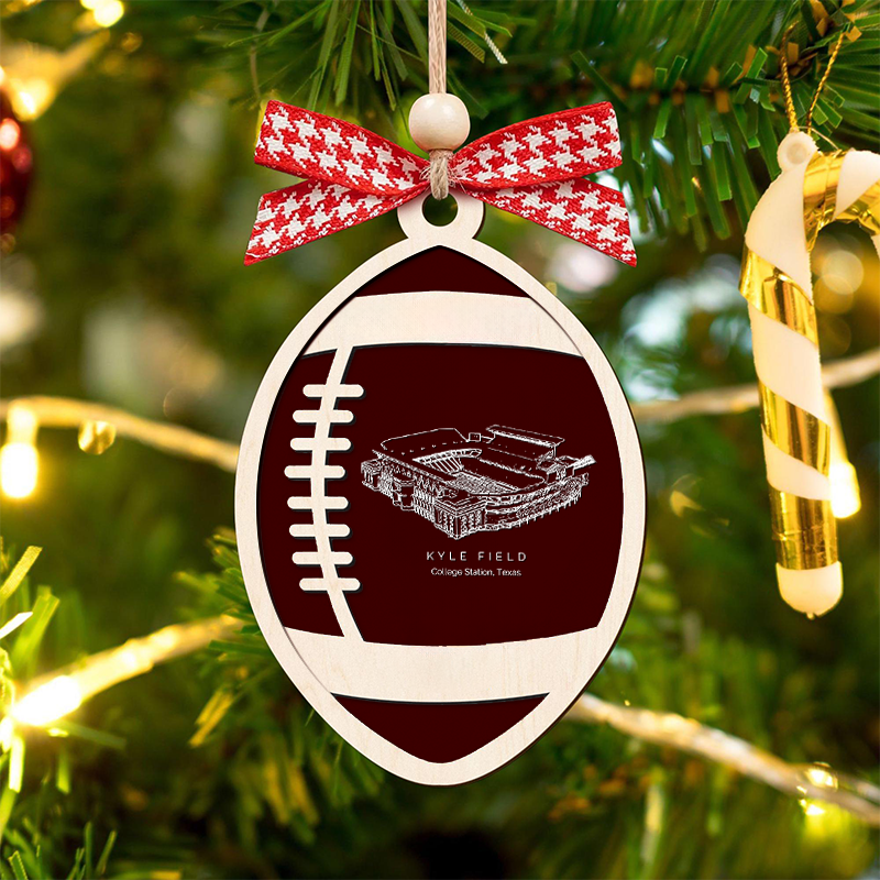 Personalized Kyle Field - Texas A&M Aggies football Christmas Ornament, Christmas Gift for Football Team, Personalized Football Player Gift