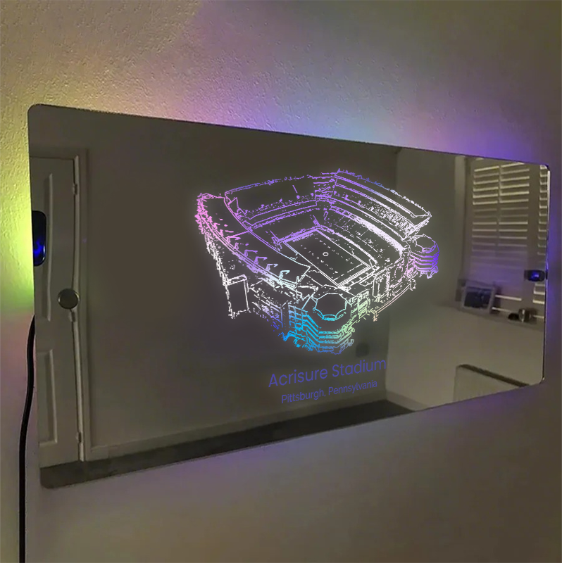 Acrisure Stadium Mirror Light-Gifts For Sports Lovers、Pittsburgh Steelers 、University of Pittsburgh Panthers 