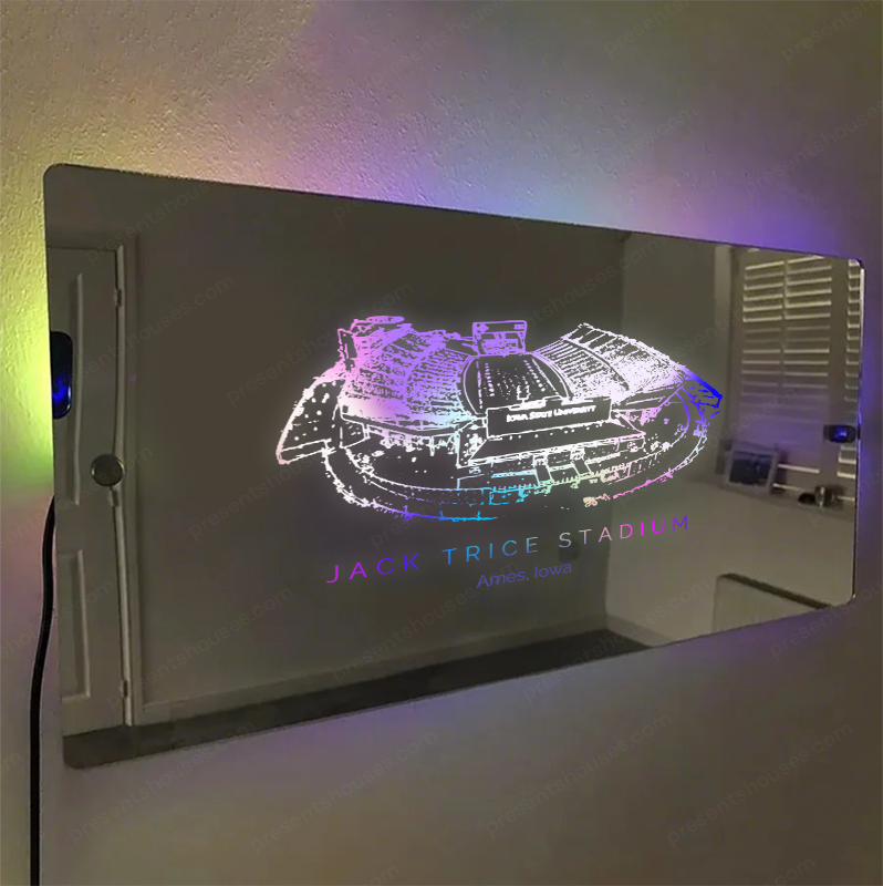 Jack Trice Stadium Mirror Light-Gifts For Sports Lovers