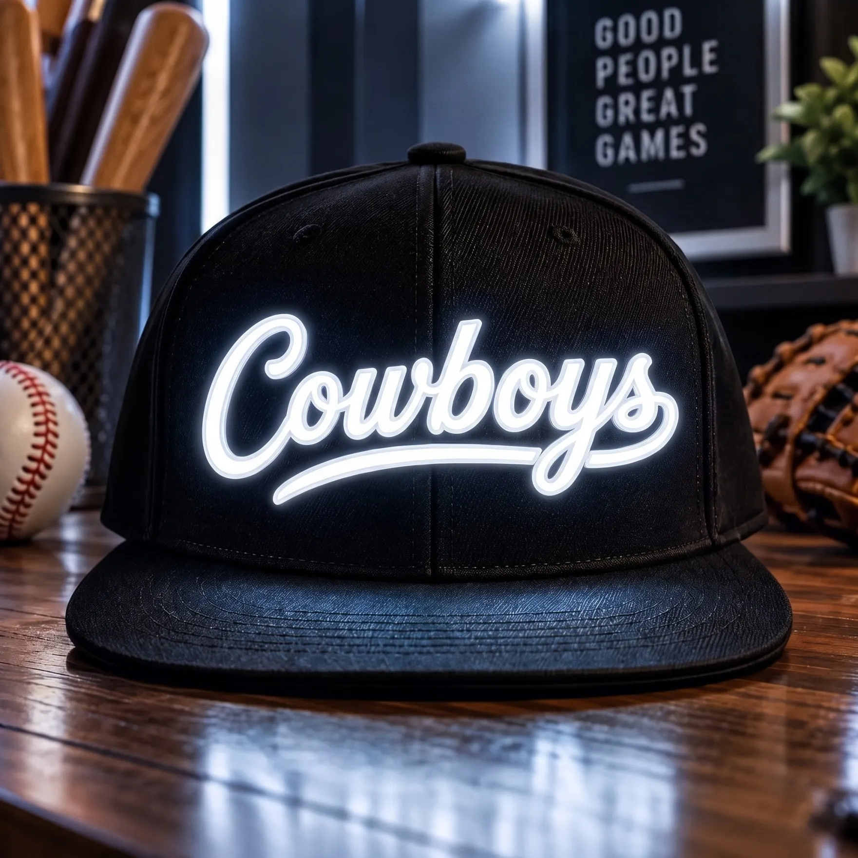 LED Football Fan Hat, Glow-In-The-Dark Game Day Cap for Football Season & Night Events