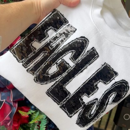 Custom College Football Sequins Embroidered Sweatshirt