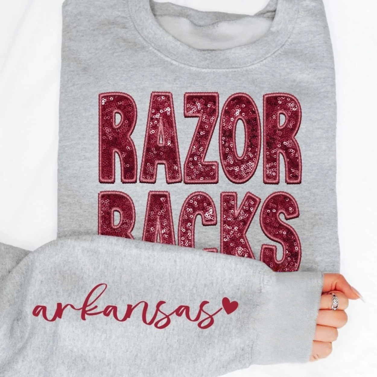 Custom Faux Embroidery Sequin Football Teams