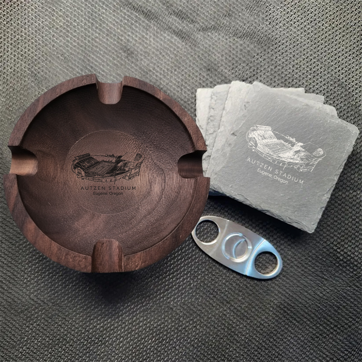 Autzen Stadium Walnut Cigar Ash Tray