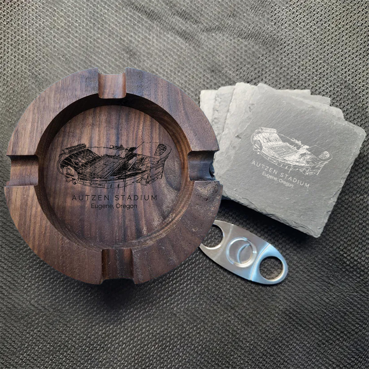 Autzen Stadium Walnut Cigar Ash Tray