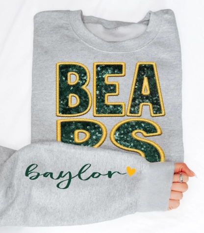 Custom Faux Embroidery Sequin Football Teams