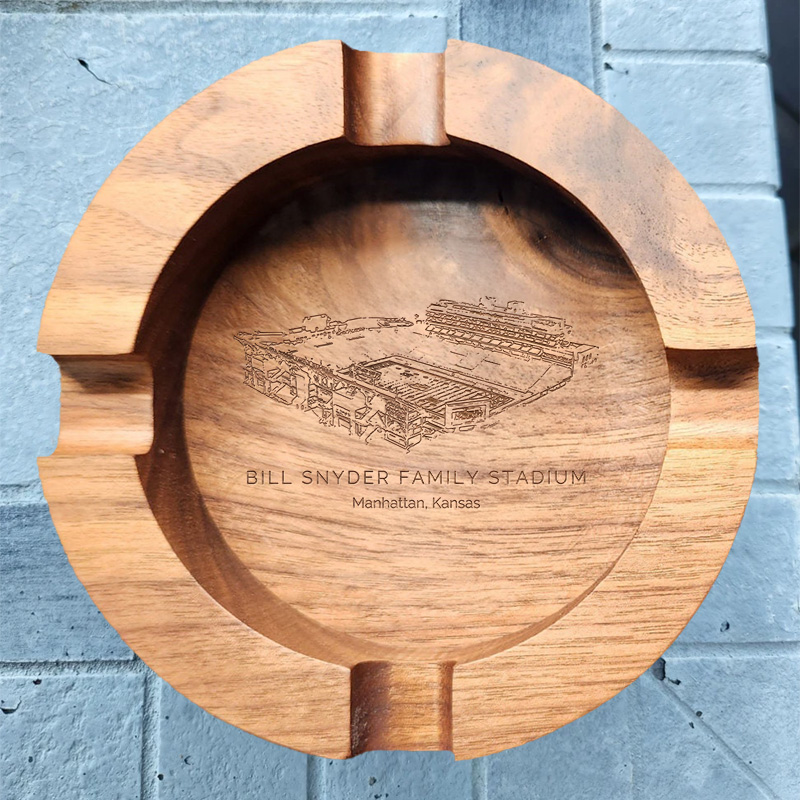 Bill Snyder Family Stadium Walnut Cigar Ash Tray