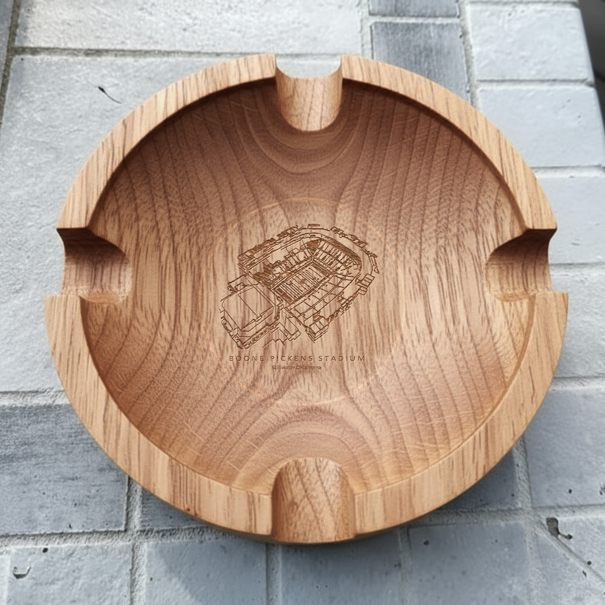 Boone Pickens Stadium Walnut Cigar Ash Tray