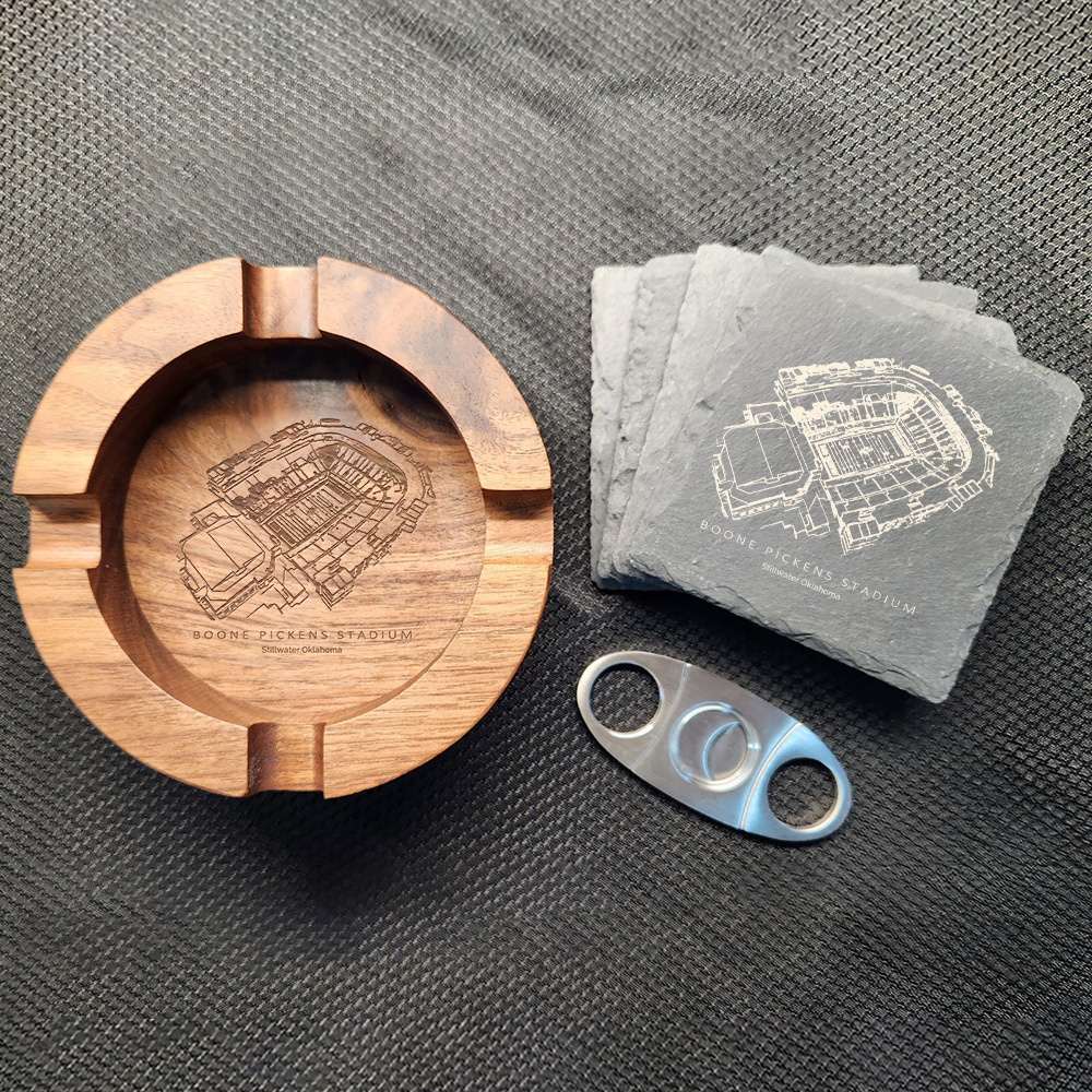 Boone Pickens Stadium Walnut Cigar Ash Tray