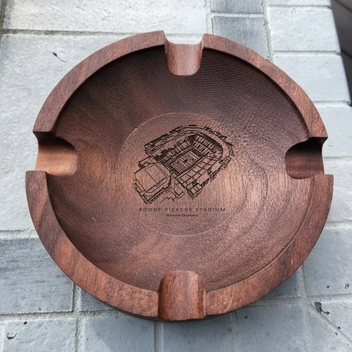 Boone Pickens Stadium Walnut Cigar Ash Tray