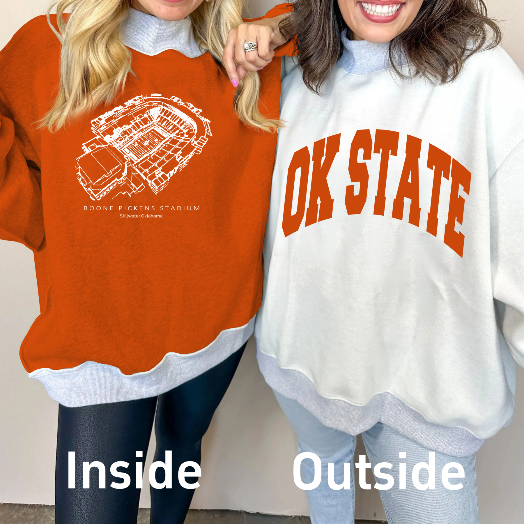 Boone Pickens Stadium Game Day Mock Neck Reversible Sweatshirt