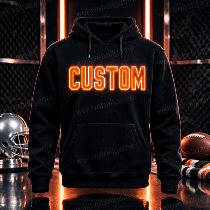 LED Light-Up Football Sweatshirt | Glow-In-The-Dark Game Day Fan Crewneck