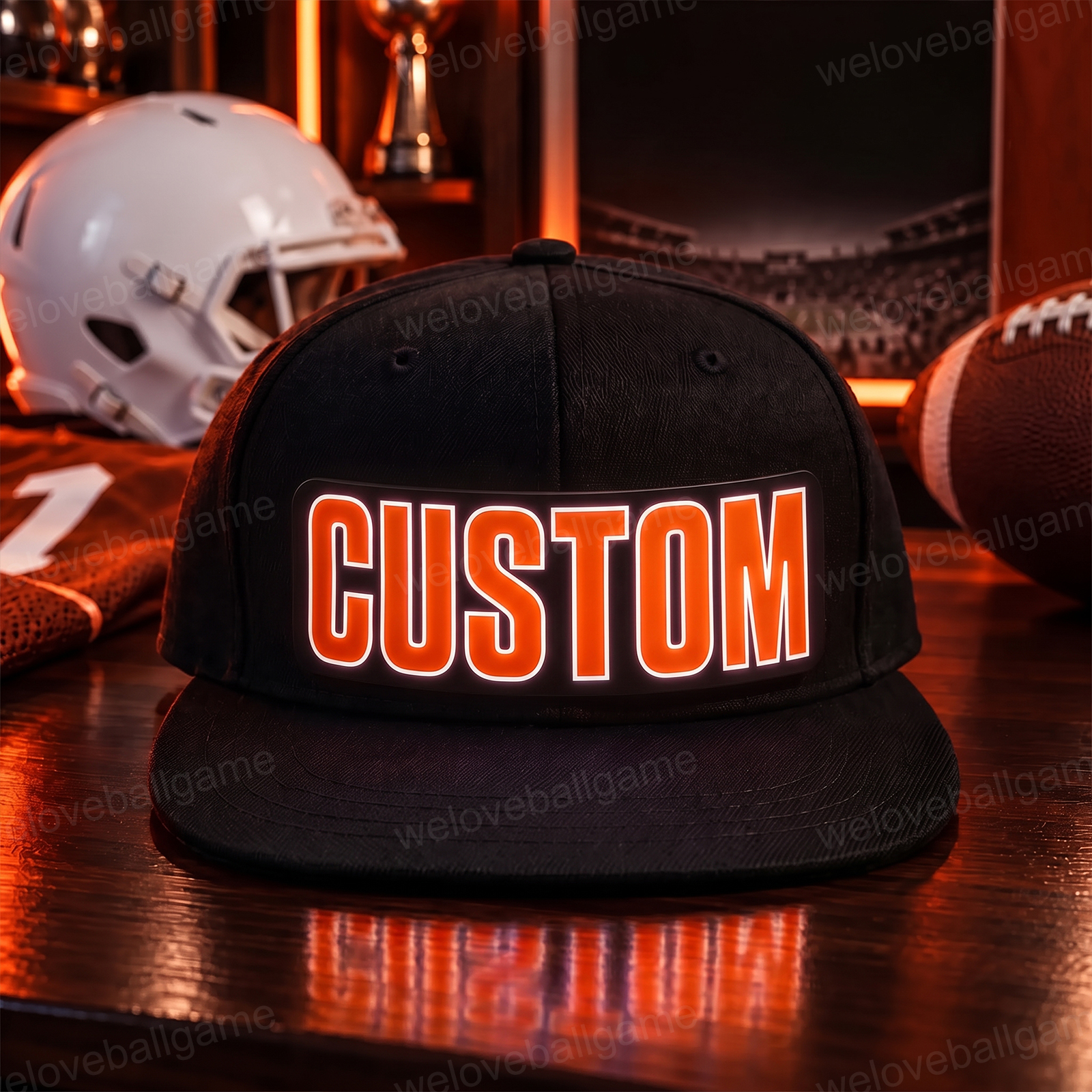 Custom Football Fan LED Light-Up Snapback Cap