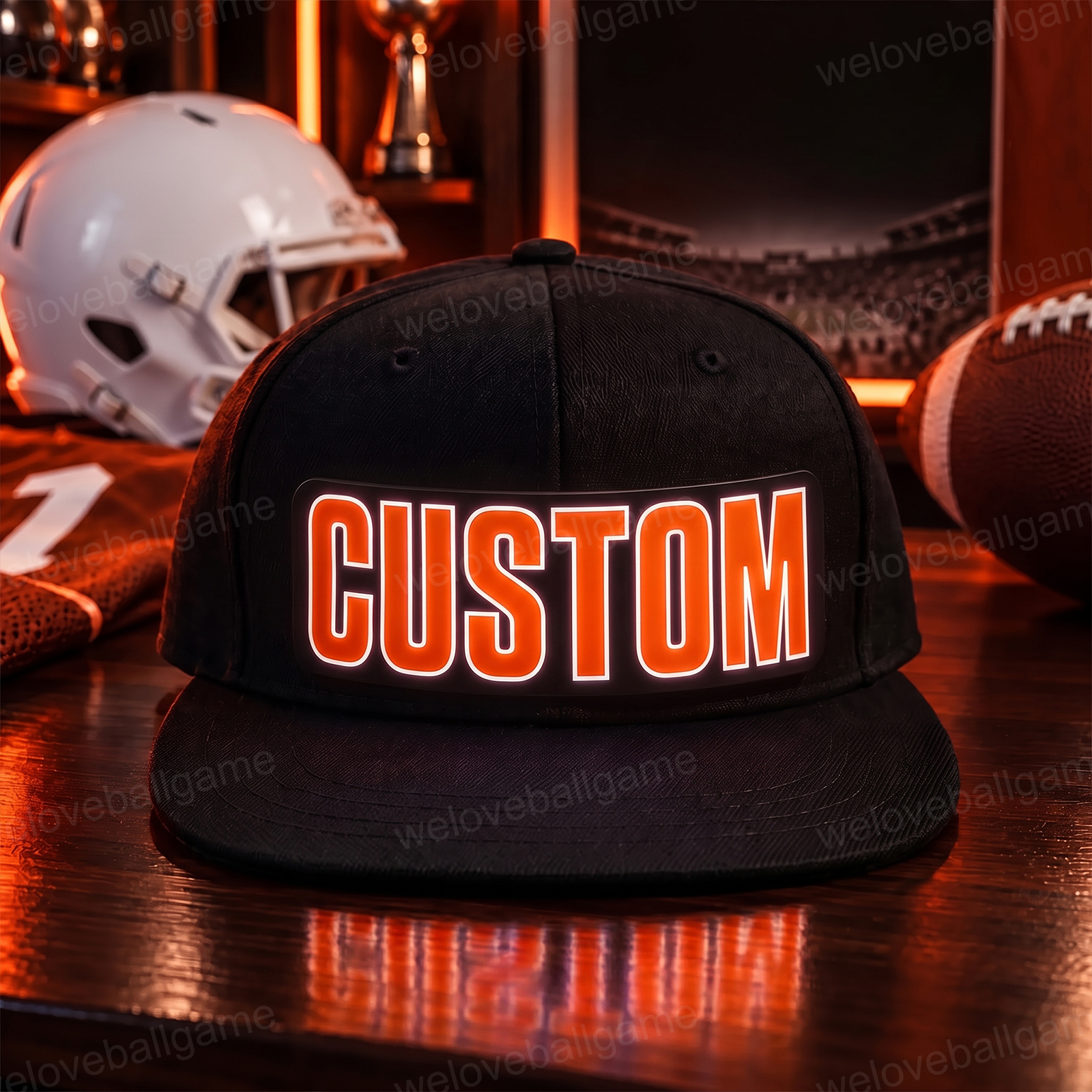 Custom Football Fan LED Light-Up Snapback Cap