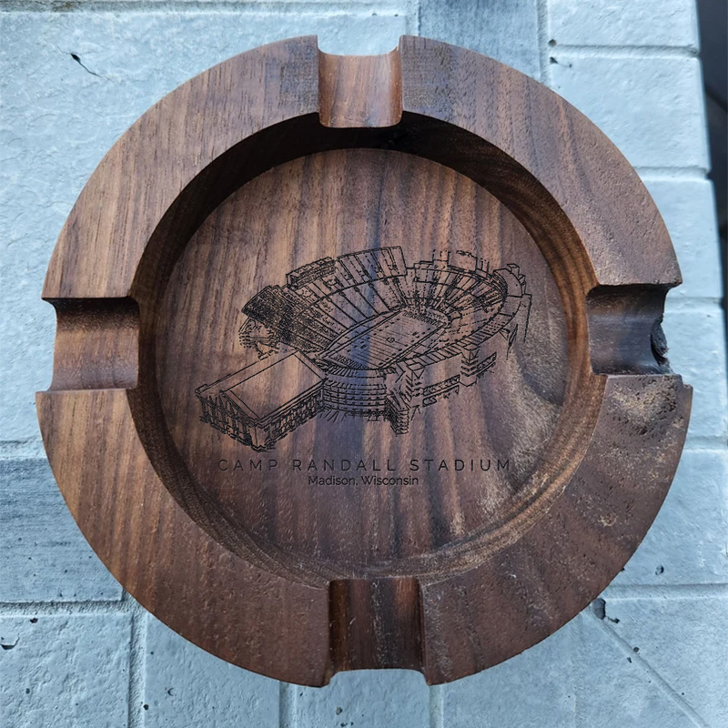 Camp Randall Stadium Walnut Cigar Ash Tray
