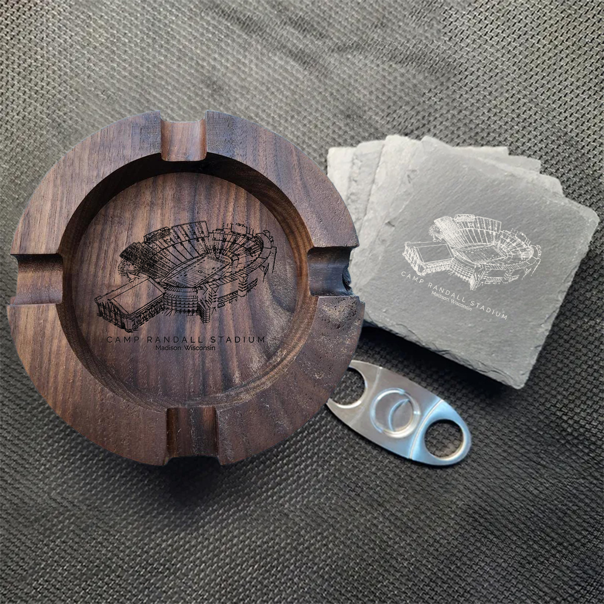 Camp Randall Stadium Walnut Cigar Ash Tray