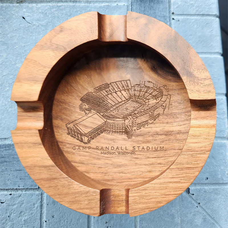 Camp Randall Stadium Walnut Cigar Ash Tray