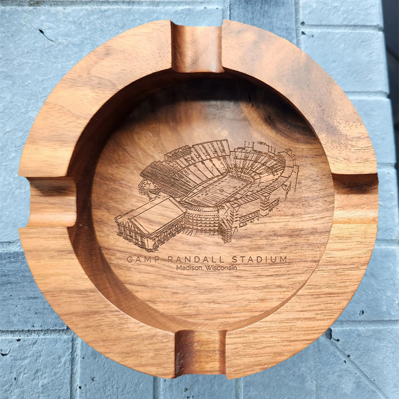 Camp Randall Stadium Walnut Cigar Ash Tray