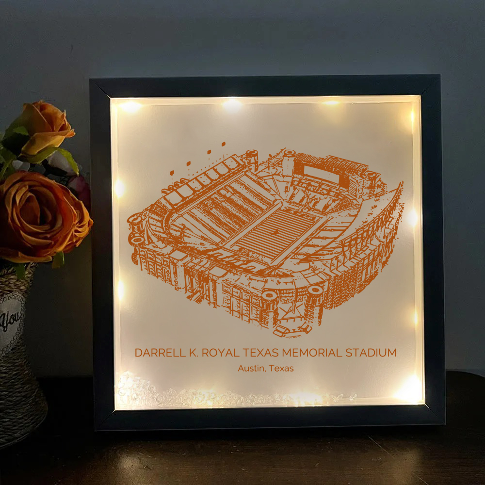 Darrell K Royal–Texas Memorial Stadium - Texas Longhorns football Light Frame Box