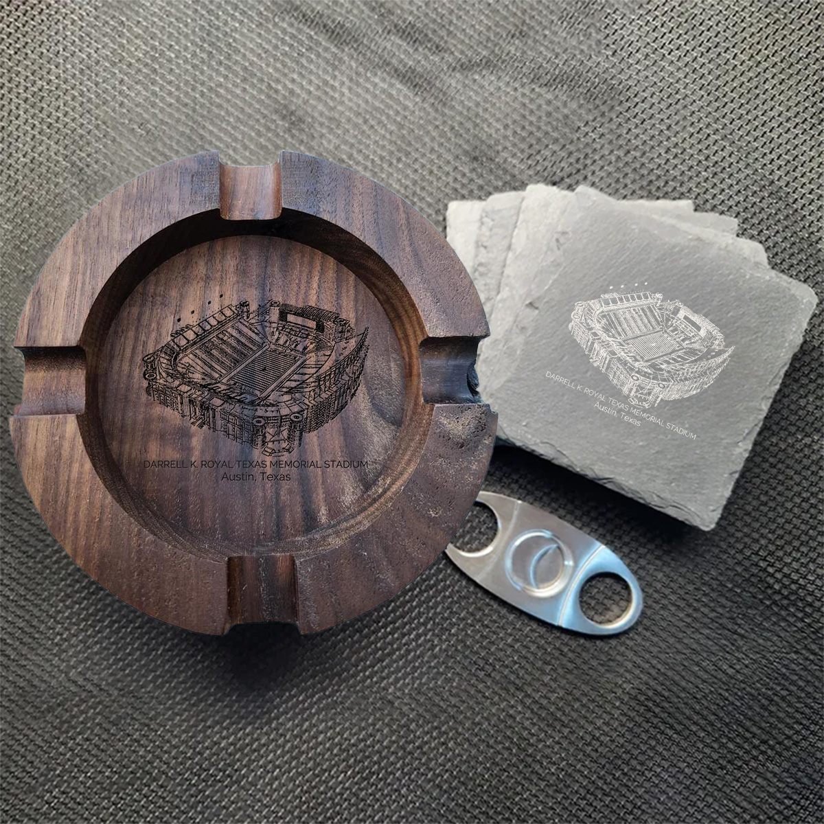 Darrell K Royal–Texas Memorial Stadium Walnut Cigar Ash Tray