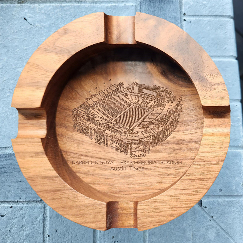 Darrell K Royal–Texas Memorial Stadium Walnut Cigar Ash Tray