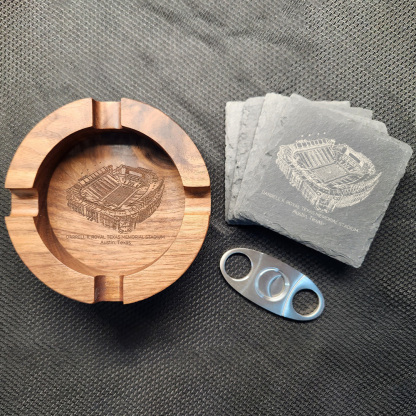 Darrell K Royal–Texas Memorial Stadium Walnut Cigar Ash Tray