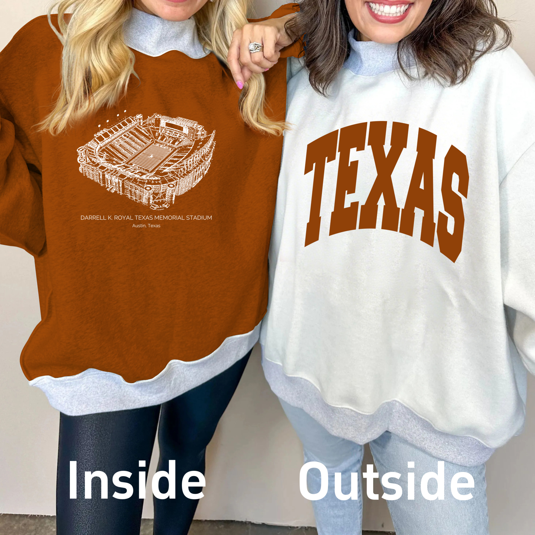 Darrell K Royal–Texas Memorial Stadium Game Day Mock Neck Reversible Sweatshirt